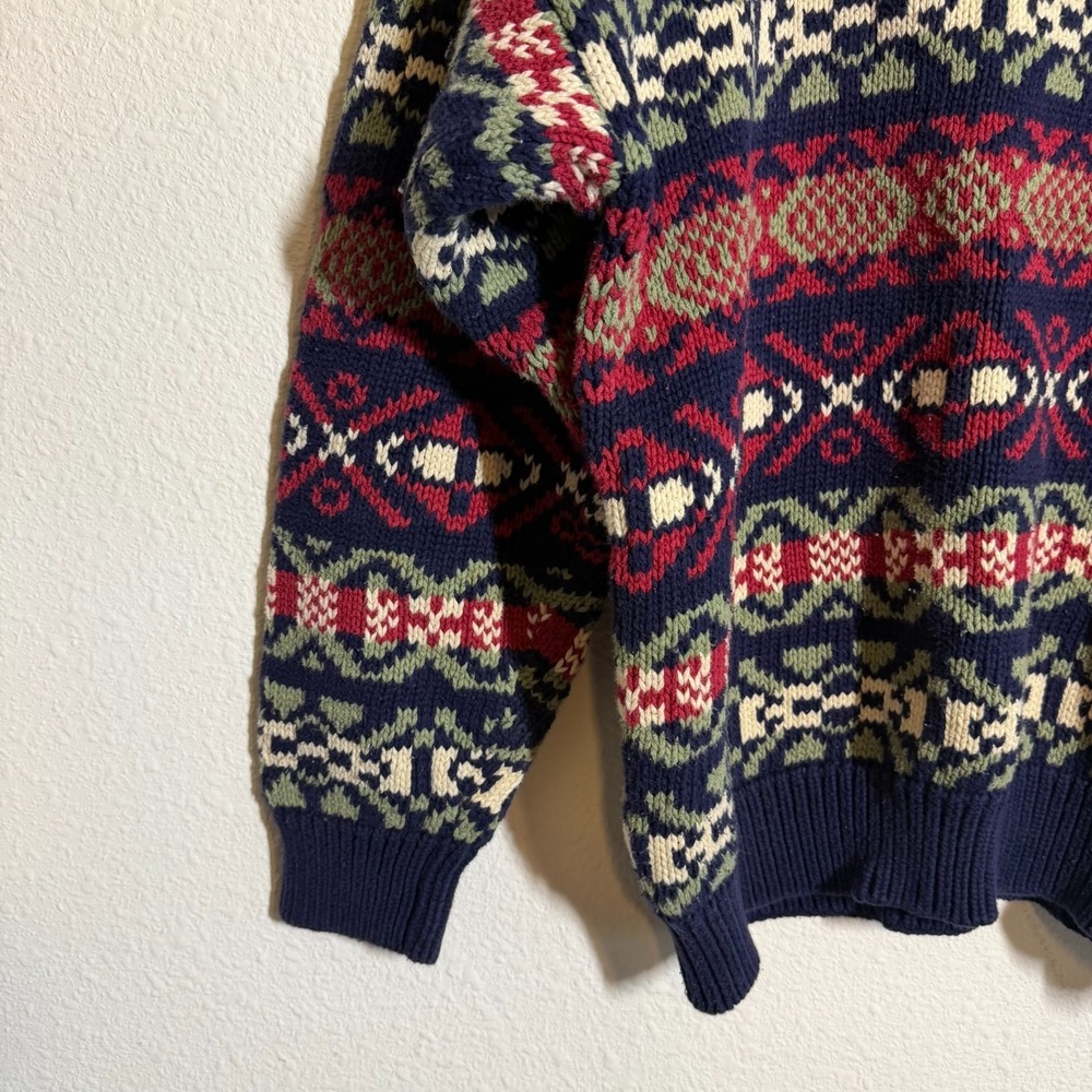 Vintage Gap Sweater Womens Large Multicolor Fair Isle Geometric Tight Knit 90s - Picture 6 of 9